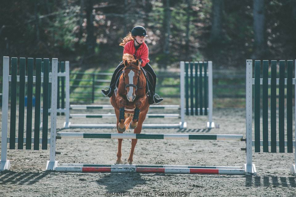 Girl jumping with horse at Bright Creek's Equestrian Center