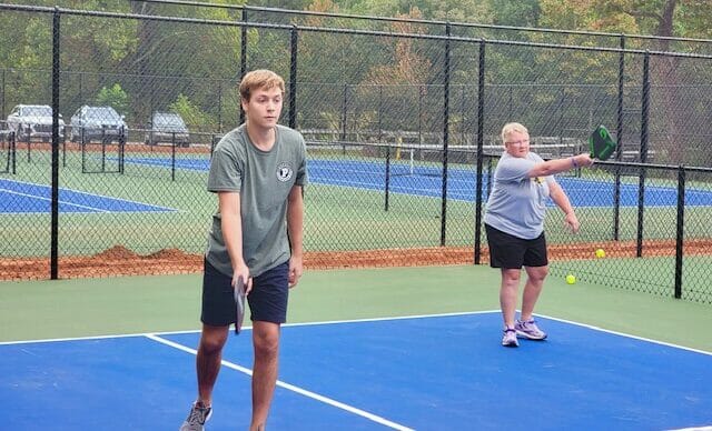 Players on Pickleball court